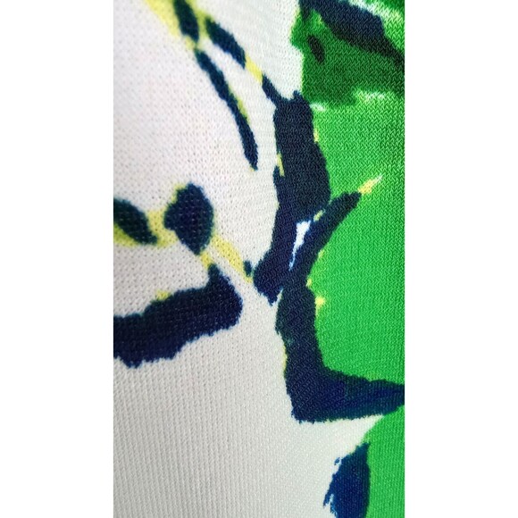 Green Blue White Floral Halter Maxi Dress Stretch Comfort Summer Spring Casual M - Picture 9 of 9